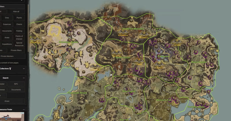 New World Logging Locations Screenshot Maps