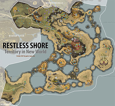 New World Restless Shore Map Screenshot